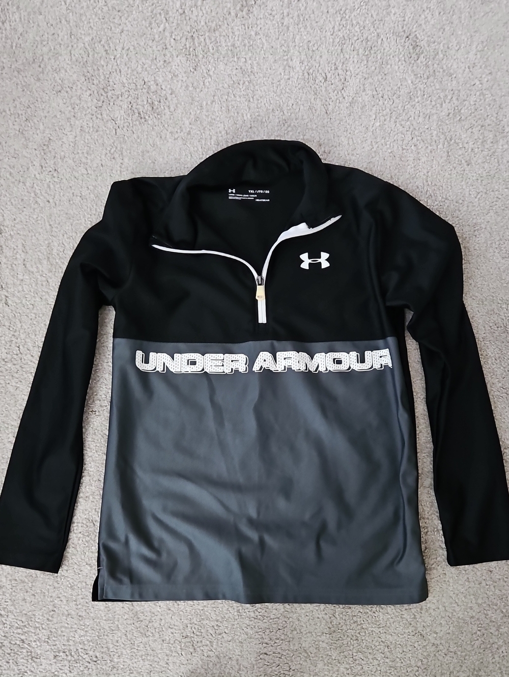 Under Armour Black & Gray Kids' Half-Zip Performance Pullover